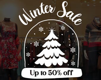 Winter Sale Window Sign Removable Vinyl Decal