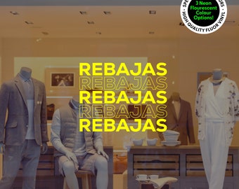 Rebajas Spanish Sale Window Decal in Fluor