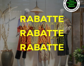 Rabatte - German Window Decal in Fluor