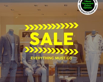 Sale, Everything must go window sticker