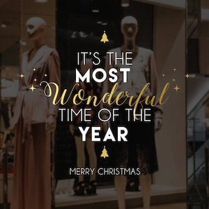 Wonderful Christmas Shop Window Sign - Removable Retail Display Vinyl - Seasonal Window Decor - Festive Season Sticker - Christmas Sticker