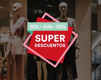 Super Descuentos Spanish Shop Window Sign