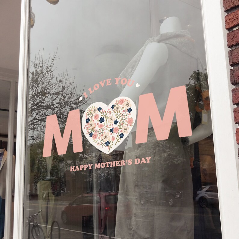 I Love You Mother Mother's Day Shop Window Decoration Etsy