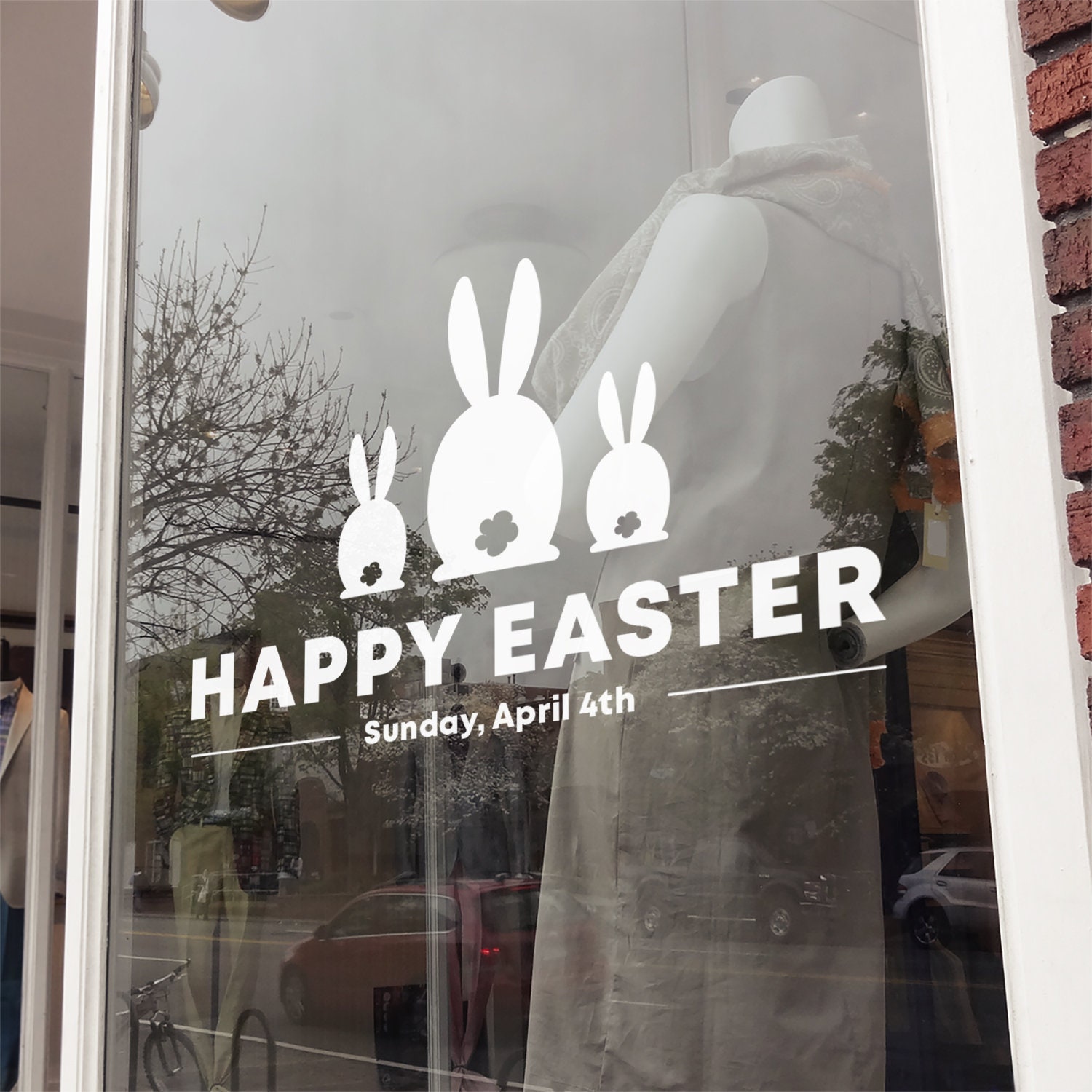 Happy Easter Shop Window Sticker Display Vinyl Decal