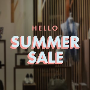 Colourful Summer Sale Shop Window Sign - Vinyl Decal - Seasonal Sale Shop Window Sticker - Sale Window Sticker - Promotion Retail Display