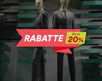 Rabatte German Customisable Sale Shop Window Sign