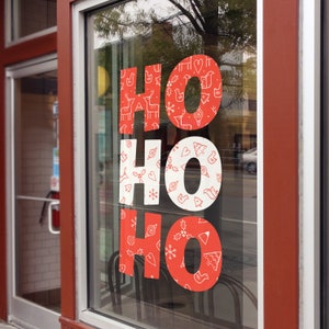 Ho Ho Ho - Christmas Window Decal, Removable Window Vinyl Sign, Christmas Window Decoration, Seasonal Decor