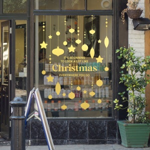 Cartello per vetrina del negozio di canzoni di Natale - Vinile rimovibile per esposizione al dettaglio - Decorazione stagionale - Adesivo festivo - Adesivo natalizio immagine 1