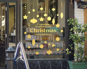 Christmas Song Shop Window Sign - Removable Retail Display Vinyl - Seasonal Decoration - Festive Season Sticker - Christmas Sticker