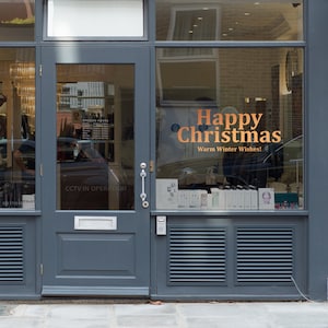 Add On Christmas Message Window Vinyl - Christmas Decorations Window Decal, Shop Retail Window Display, Happy Holiday, Removable Vinyl