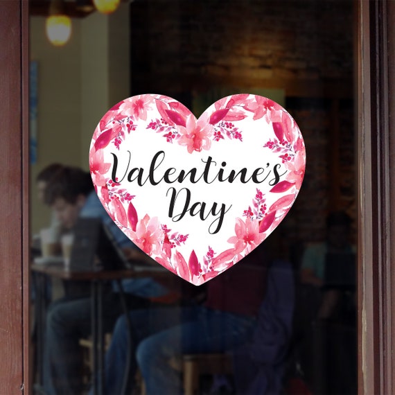 werk Identiteit spanning Valentijnsdag hart en bloemen etalage decoratie verwijderbare - Etsy België