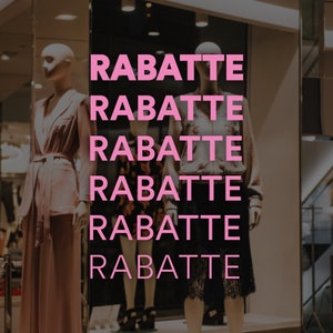 Rabatte - Barcode German Window Sale Decal - Sale Window Sign - Removable Vinyl Decal - Promotional Shop Window Sticker - German Sale