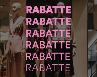 Rabatte - Barcode German Window Sale Decal