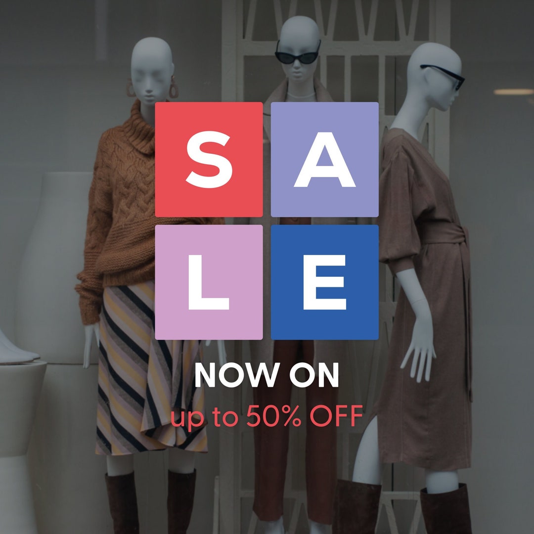 Colourful Sale Shop Window Sign - Removable Vinyl Decal - Sale Shop ...