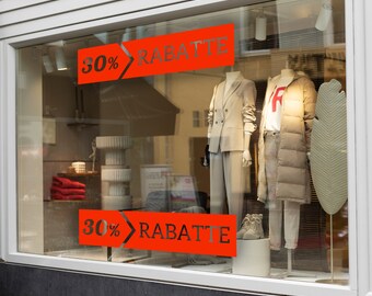 Rabatte - Set of 2 German Window Sale Signs