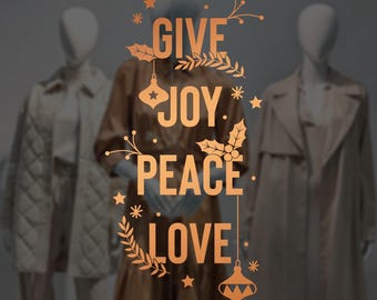 Christmas Window, Wall Vinyl Decal, Shop Retail Window Display, Merry Christmas Decal, Season's Greetings, Seasonal Window Decoration