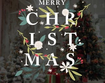 Christmas Window Sign - Christmas Window Decal, Removable Window Vinyl Sign, Christmas Window Decoration, Seasonal Decor