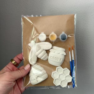 Bee Paint Kit | DIY paint | Honey Pot | Plaster Craft Activity | Birthday Party Favor | Handmade Wisconsin