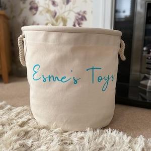 Personalised Name Storage Trug - Personalised Toy Bag - Storage Bag - Knitting Bag - Storage - Dog Toy Bag - Laundry - Trug - Storage Basket
