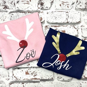 Personalised Adult Reindeer Name Tee - Adult Tee - Personalised T-shirt - Matching - Christmas - Xmas -Reindeer - Personalised Christmas