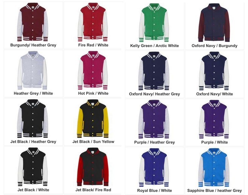 Childs Personalised Varsity Jacket AGE 1213 Kids Jacket Etsy