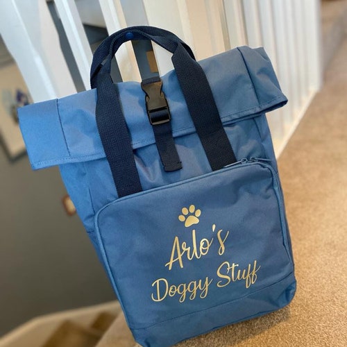 Personalised Doggie Rolltop Bag Doggie Bag Daycare Bag Etsy
