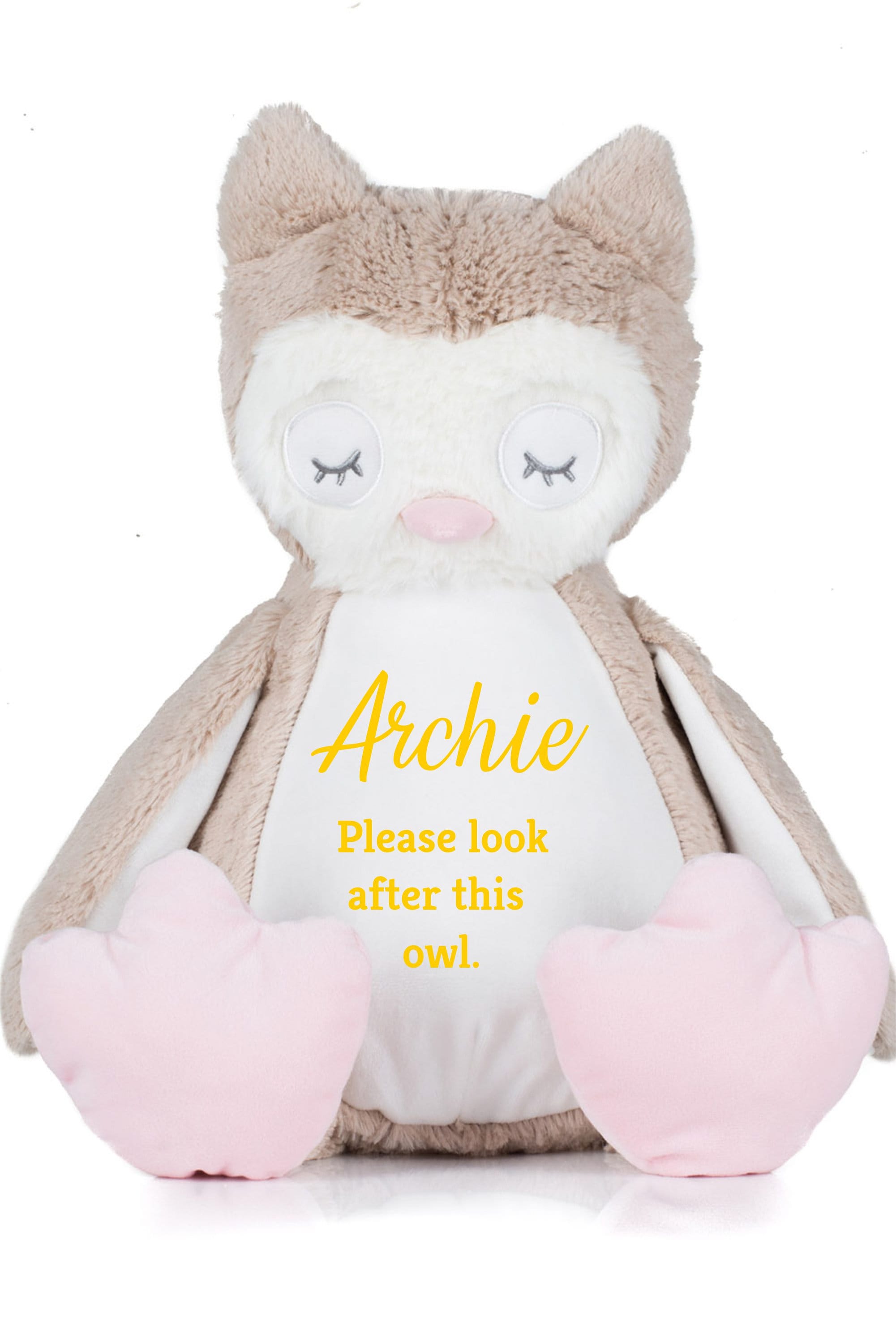Personalised Owl Soft Toy - Teddy Bear - Soft Toy - Bear Plush Toy- Baby Toy - Childs Toy - New Baby