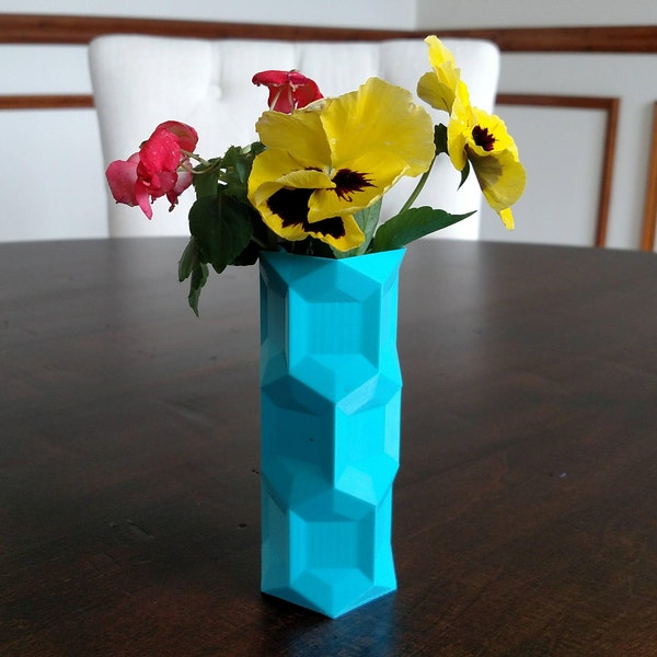 Dione Geometric Vase - Moons of Saturn Series - 3d Printed - Multiple Sizes & Colors Available - Modern Home Decor - Geometric Design