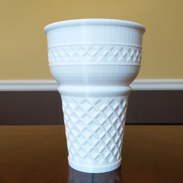 Ice Cream Cone 3D Printed Planter/Vase - Succulent Mini Planter - Modern Geometric Design - Made To Order: Choose your Color and Size