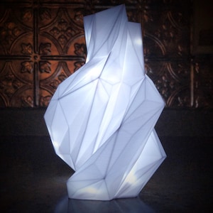GLACIER Art Vase - 3D Printed Home Decor - Modern Geometric Design - Made To Order: Choose your Color and Size (Lights Not Included)