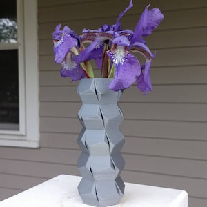 Iapetus Geometric Vase - Moons of Saturn Series - 3d Printed - Multiple Sizes & Colors Available - Modern Home Decor - Geometric Design