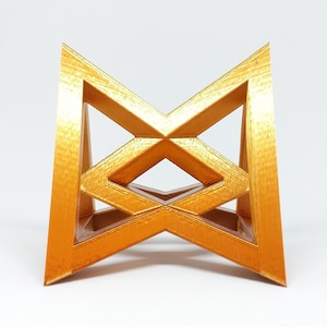 Hourglass Pyramids 3D Wireframe - 3D Printed Geometric Model - Multiple Sizes & Colors Available - Desktop Polyhedra Sculpture
