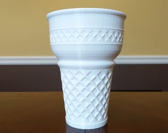 Ice Cream Cone 3D Printed Planter/Vase - Succulent Mini Planter - Modern Geometric Design - Made To Order: Choose your Color and Size