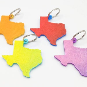 Porte-clé 3D de carte de hauteur du Texas - porte-clé imprimé 3D bicolore - carte topographique - États-Unis - NOUVELLES couleurs disponibles ! (porte-clés inclus)