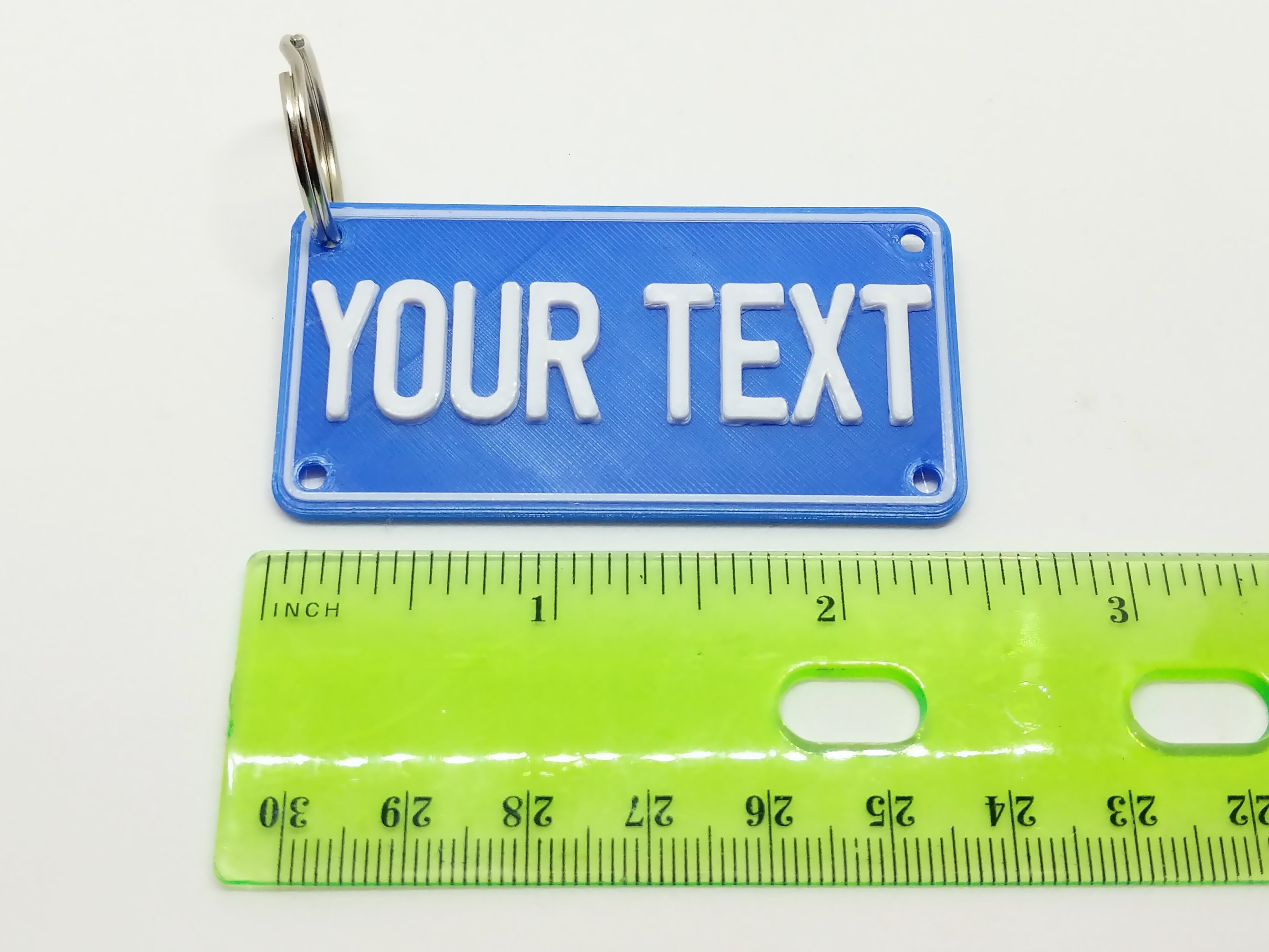 3D Personalized License Plate Keychain TwoTone Color 3D Etsy