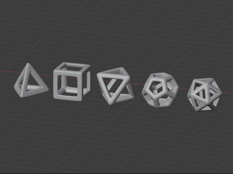 Five Platonic Solids 3D Prints Set Of 5 Geometric Models Etsy five-platonic-solids-3d-prints-set-of-5-geometric-models-etsy