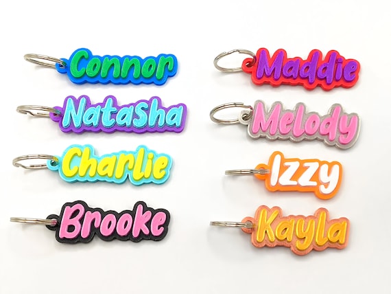 3D Personalized Two-tone Keychain BUBBLEGUM FONT - 3D Printed