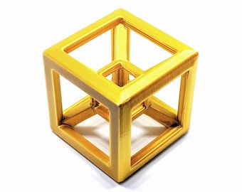 Tesseract 3D Printed Geometric Model - Made To Order: Choose your Color and Size - Modern Home Decor - Desktop Polyhedra - NEW COLORS