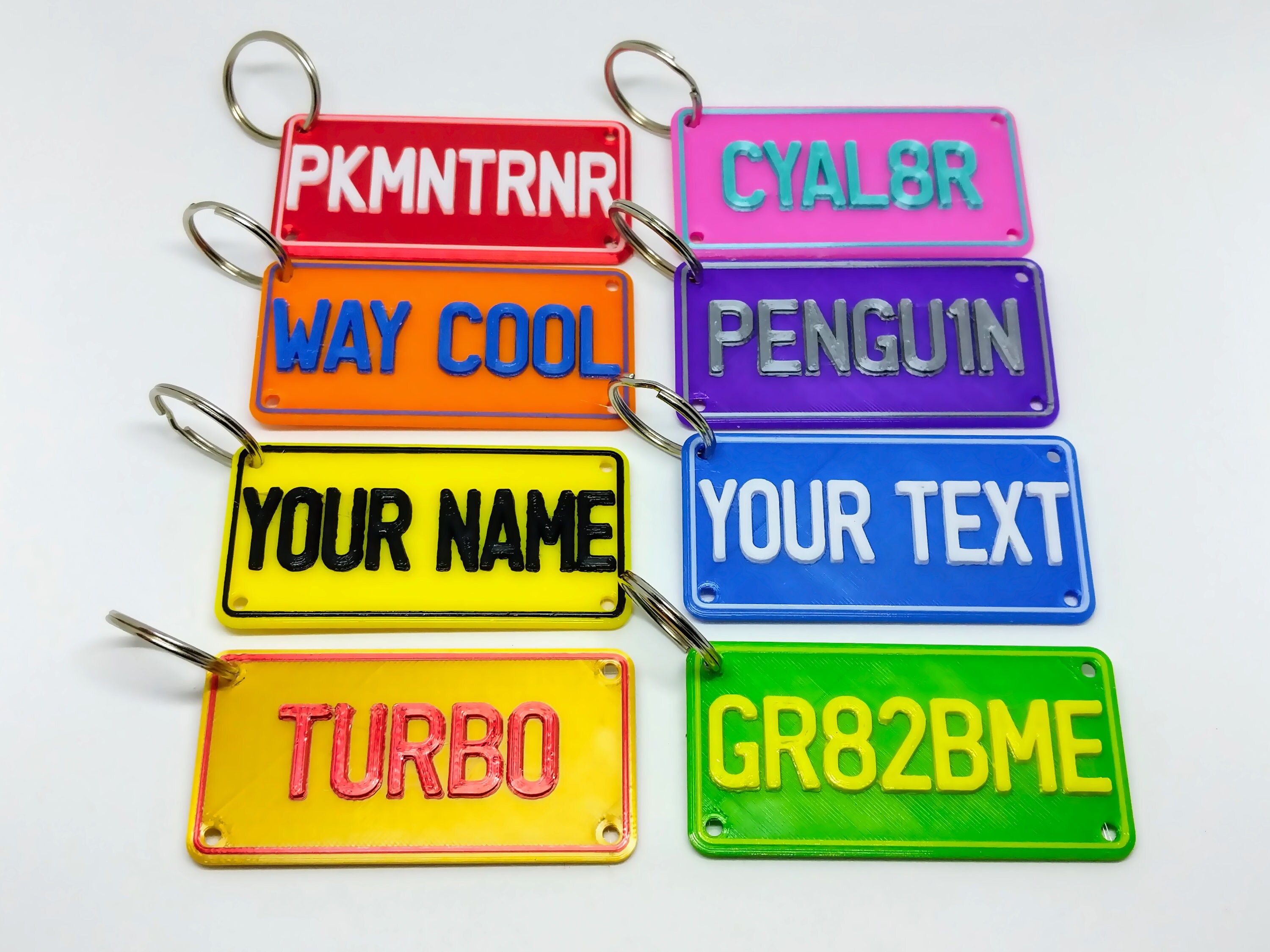 3D Personalized License Plate Keychain TwoTone Color 3D Etsy