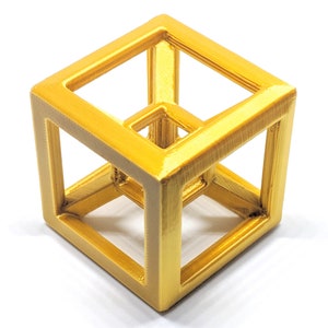 Tesseract 3D Printed Geometric Model - Made To Order: Choose your Color and Size - Modern Home Decor - Desktop Polyhedra - NEW COLORS