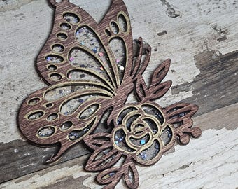 Atrapasueños de mariposa de acrílico brillante