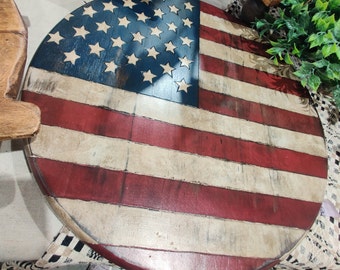 American Flag Lazy Susan