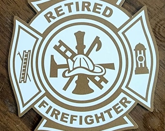 Retired Firefighter Decal 4"