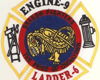 New York City Fire Department Ladder 6 Engine 9 Dragon Fighters Chinatown Patch