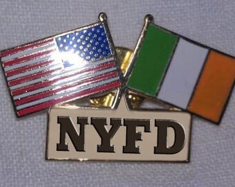 New York City Fire Department Irish American Flag Lapel Pin