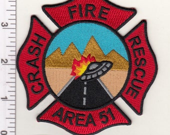 Nevada Groom Lake Crash Rescue Fire Department Area 51 UFO Patch