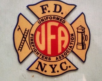 New York City Uniformed Firefighter Association UFA Decal (Yellow) (4")