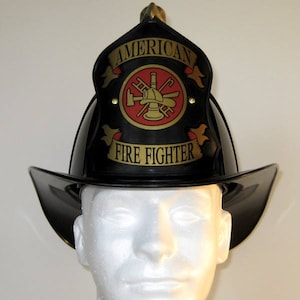 Texaco Helmet Traditional American Firefighter Black FREE SHIPPING Please read description