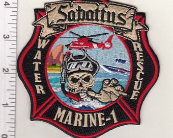 Maine Sabattus Water Rescue Marine Fire Department Patch (4.5")