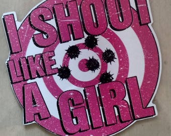 I Shoot Like A Girl Target Bullseye Decal (4")